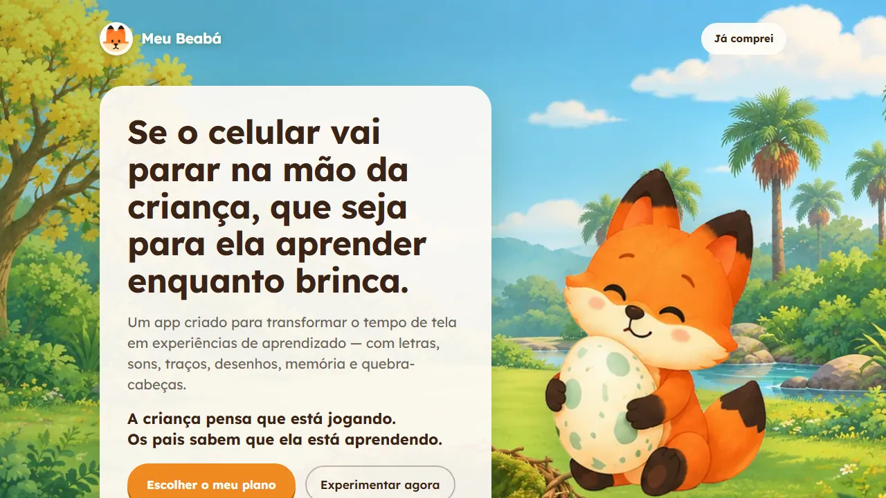 Página do Meu Beabá: Se o celular vai parar na mão da criança, que seja para ela aprender enquanto brinca.